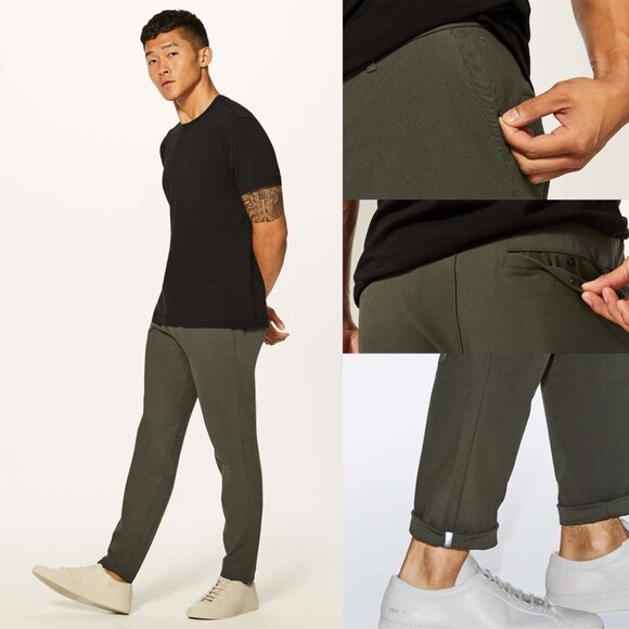 Lululemon Dark Olive Green Commission Warpstreme Slim Pants Size 28 2764 - Picture 1 of 12